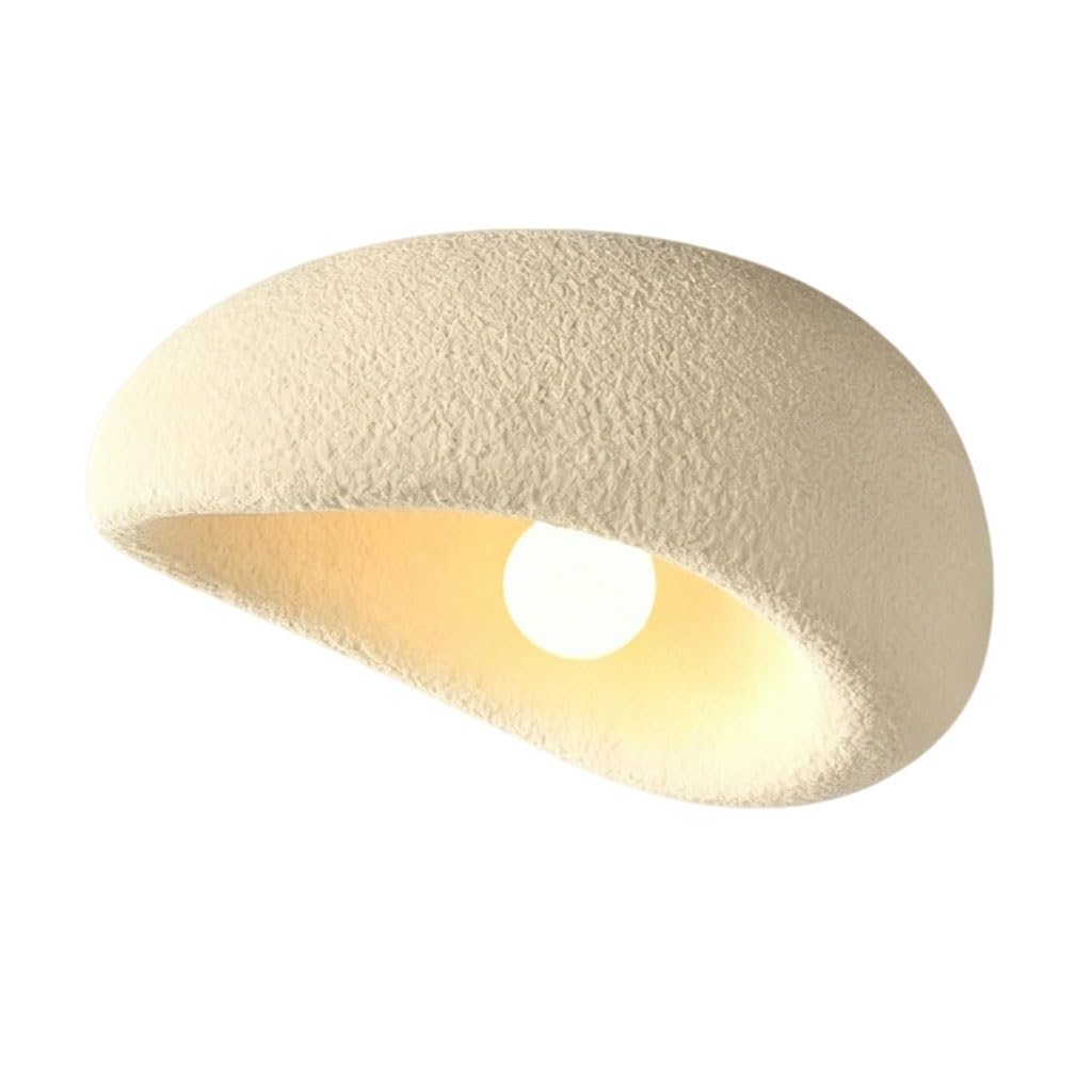 Plafoniera Moderna Luminario Soffitto Stile Wabi-Sabi Con Paralume In Polietilene Attacco E27 Luce Creativa Beige Per Camera Da Letto Soggiorno Corridoio E Cucina Illuminazione(30cm)