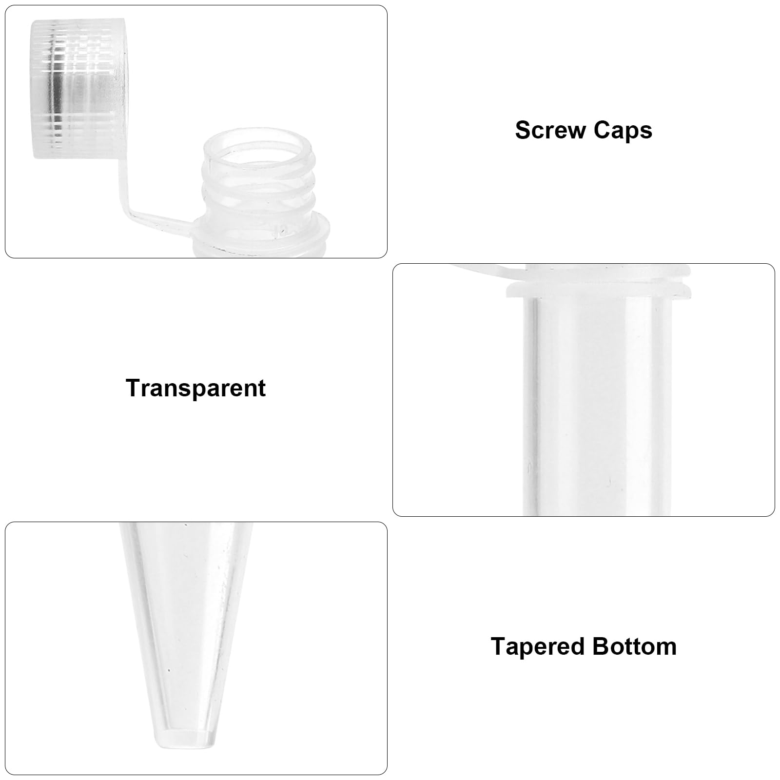 Lot De 50 Tubes Centrifuges 1,5 Ml - Polypropylène, Double Fermeture, Pour Congélation Cellules - 3
