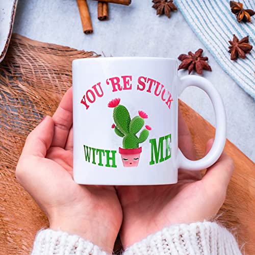 Image of Party Propz Cute Coffee Mug for Gift - 1Pc, 330 ml You're Stuck with Me Printed Cute Mug for Birthday /Anniversary Gift for Husband, Wife, Gifts for Girlfriend, Gifts for Boyfriend