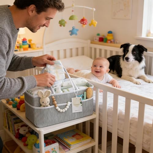 Panier de rangement pour bébé multifonction portable grand format - 3