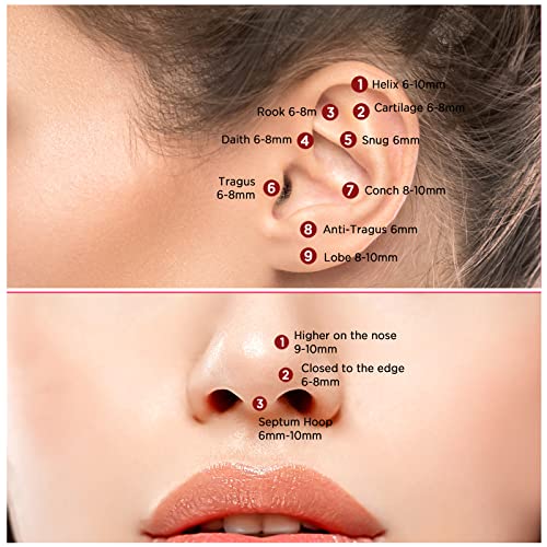 Funtopia 12 Pcs Hoop Nose Rings, 18G 316L Surgical Steel Hinged Nose Rings Hoop For Women Men, Septum Rings Cartilage Lip Rings Body Piercing Jewelry 4 Color (7Mm 8Mm 9Mm) #TOP3