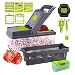 CINIMAX Heavy Duty 16-in-1 Vegetable Chopper - 8 Blade Mandoline Slicer with Push Button - Home Essentials & Kitchen Gadgets - French Fry Cutter, Onion Chopper, Vegetable Dicer - Cooking Accessories