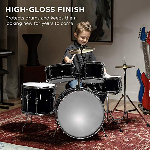 Best Choice Products SKY5565 Kids Drum Set 5-Piece 16In Beginner Drum Set Junior Drum Kit, Starter Percussion Set W/Cymbals thumb #5
