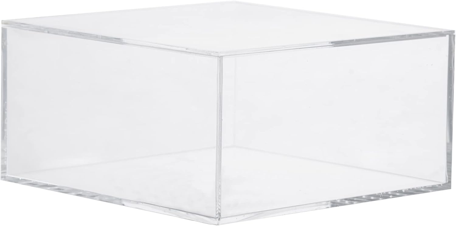 WHSLILR Decorative Acrylic Box with Lid, Clear Cube Display