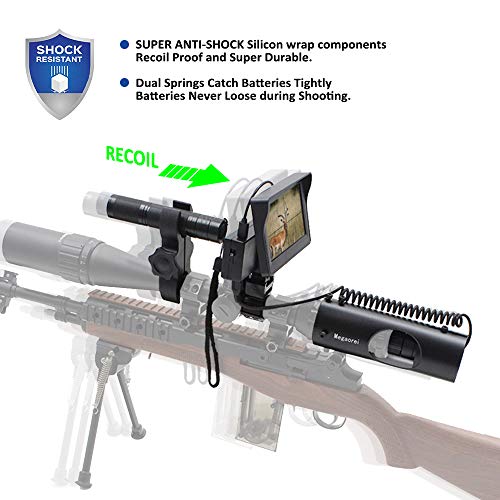Megaorei 2 DIY 720P HD Digital Night Vision Scope Monocular Camcorder with LCD Display and IR Flashlight for Rifle Airsoft Hunting 200-300M Vision Distance (with 32G TF Card & Batteries)