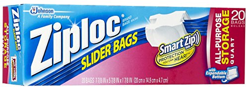 Ziploc 20 Count QT Slider Stor Bag