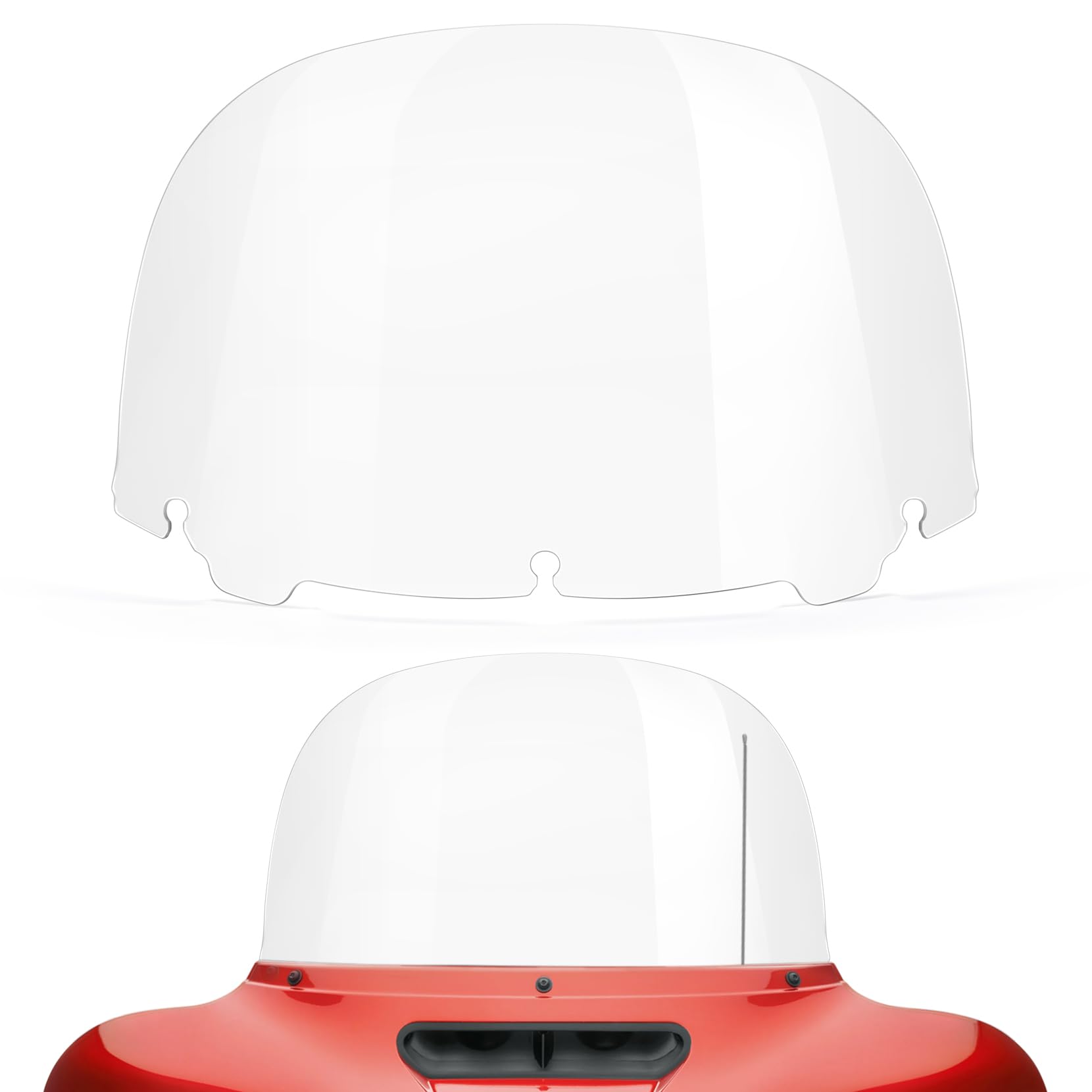 Amazicha Windshield 13" Round Windscreen 2014-2023 Fit for Harley Davidson Touring Street Glide14-23, Electra Glide 14-22, Ultra Limited 14-24 and 14-later Tri Glide models (Except 23 FLHXSE)，Clear