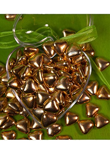Dragées petit coeur chocolat or 500 g