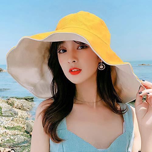 Farodor Women's Supersized Reversible Hat Uv Sun Protection Wide Brim Foldable Floppy Bucket Hat #TOP2