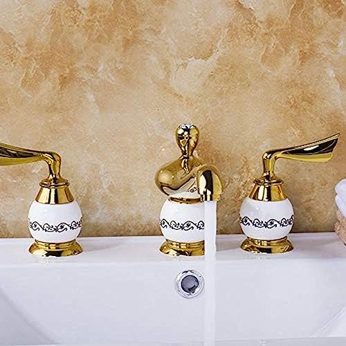 Robinet de lavabo anti trace calcaire mitigeur doré poli durable