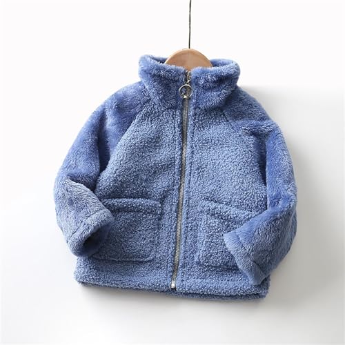 Baby Boys Girls Fleece Coat Stand Collar Windproof Thicken Outwear Winter Loose Solid Warm Jacket with Pocket2