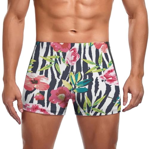 Boxer de bain homme fleurs en aquarelle style artistique
