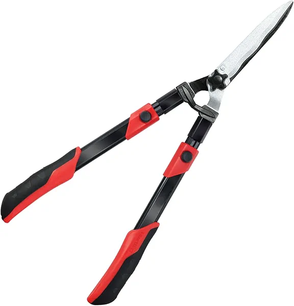 YRTSH Hedge shears, Extendable 26"-32" Hedge Clippers with Sharp Wavy Blade, Manual Hedge Trimmer for Trimming Borders and Shaping Shrubs, Garden Shears Pruner for Lawn and Yard Tools