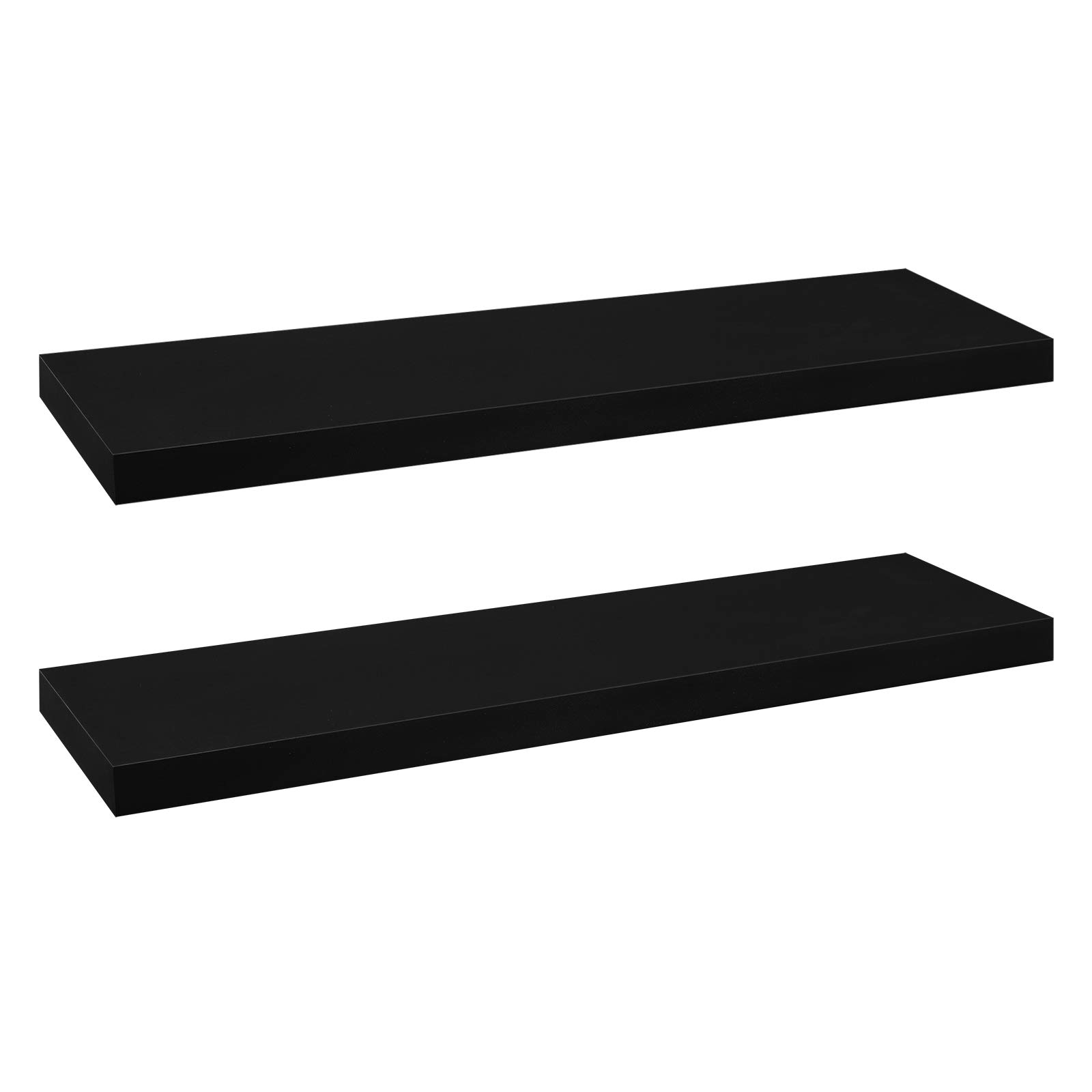 eSituro Floating Shelves, Set of 2 Large Black Wall Shelves,Simple to