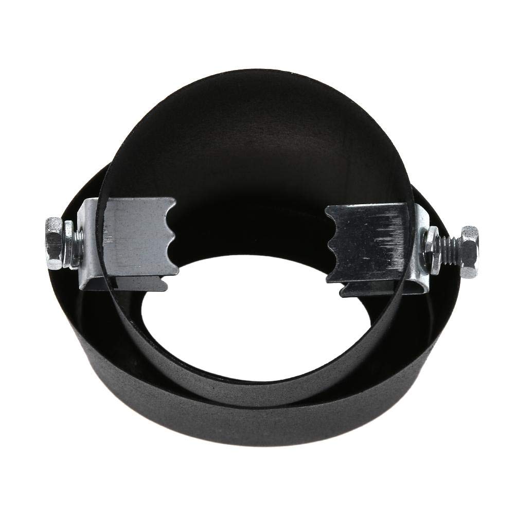 Terminale Scarico Auto 58mm universale nero/argento acciaio inox auto scarico posteriore tubo di tail silenziatore punta singolo outlet coda accessori(Noir)