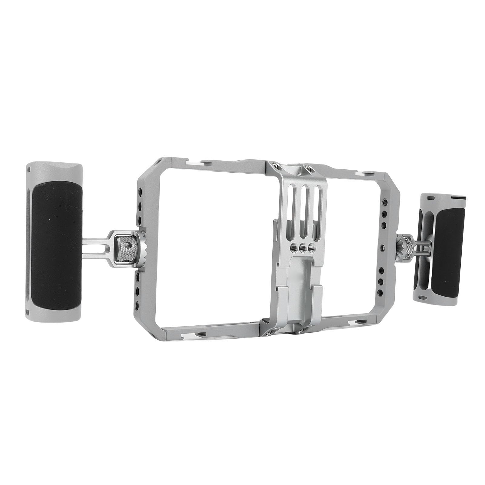 Telefono Video Rig Cage Doppio Stabilizzatore Portatile con Impugnature in Silicone Custodia Cinematografica per Smartphone in Lega di Alluminio per Vlog in Streaming Live