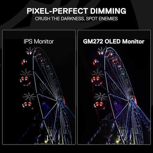 Image of Redragon GM272 27 inch OLED Flat Gaming Monitor - QHD 2560x1440, 360Hz, 0.03ms GTG, AMD FreeSync Premium, 99% DCI-P3, HDR Peak 1000 nits, HDMI x2, DP x3, Eye Care, VESA Wall Mount