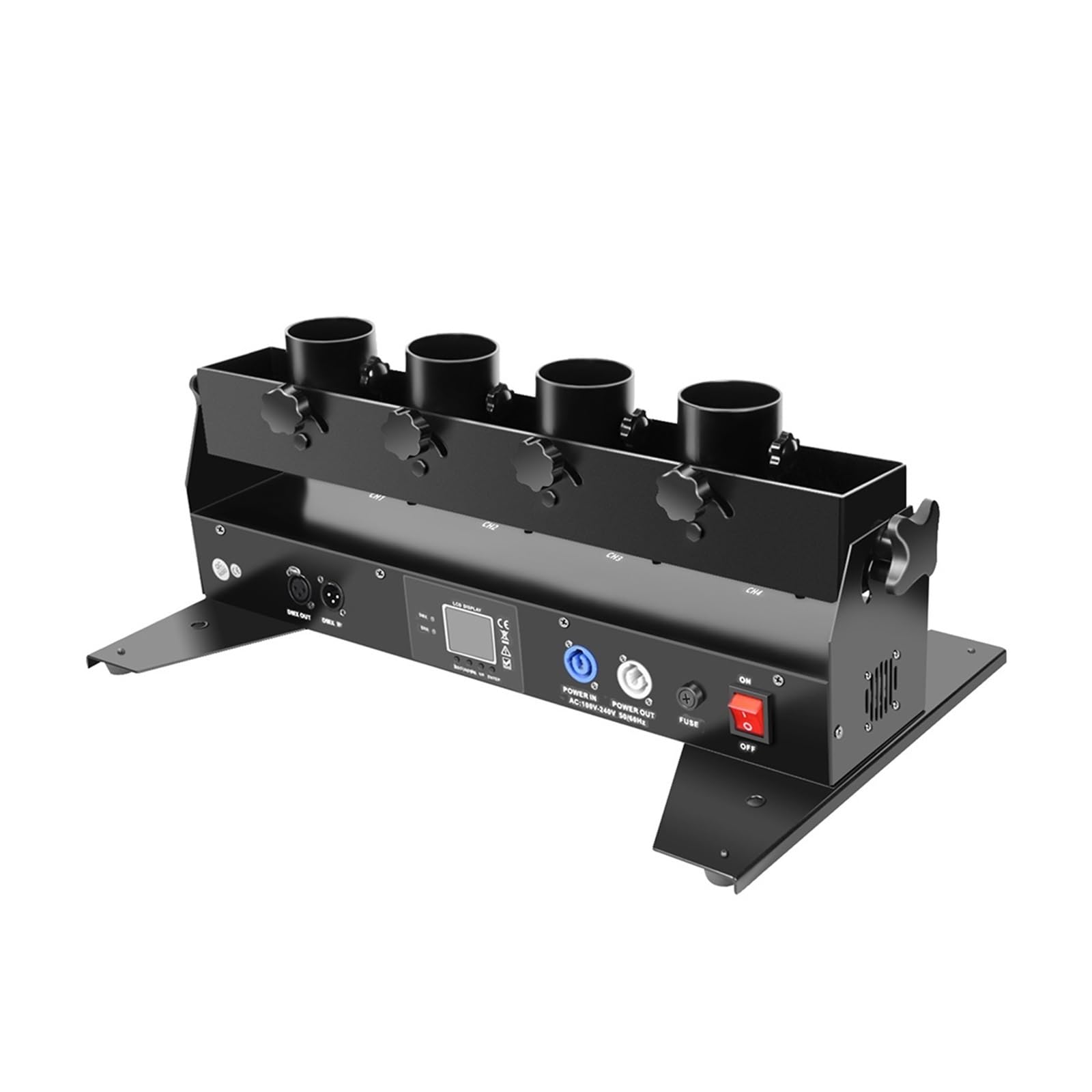 Konfettimaschinen, 4 Schuss elektrische Konfettimaschine DMX-Steuerung Party Konfettikanone Maschine for Hochzeit Konfetti Shooter Bühneneffekt