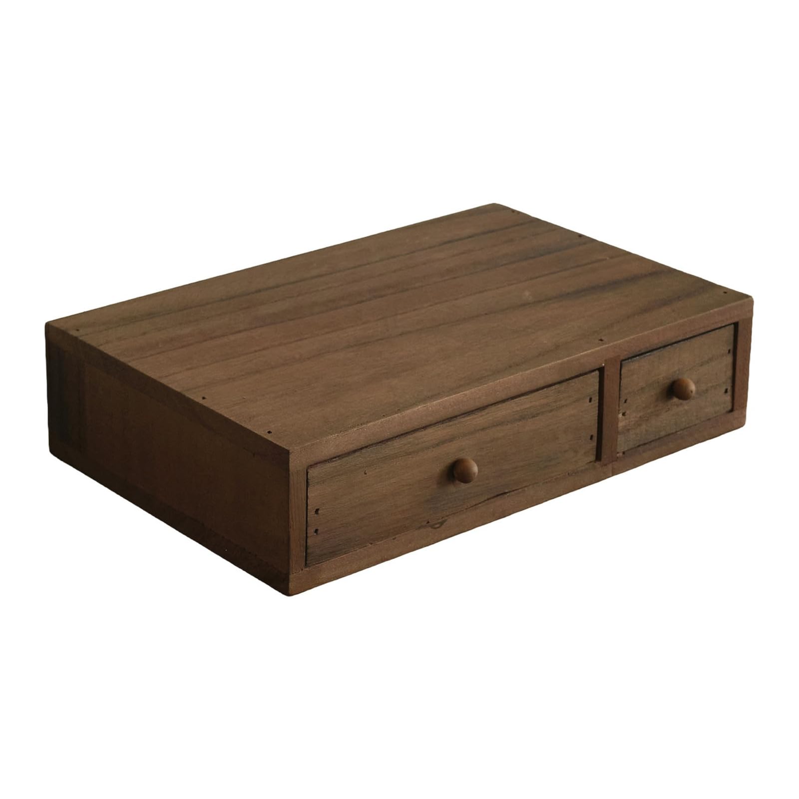 ZBIianxer Wooden Drawer Storage Box Wood Desktop Stationery Container with Drawer Small Item Organiser Wooden Desk Planner