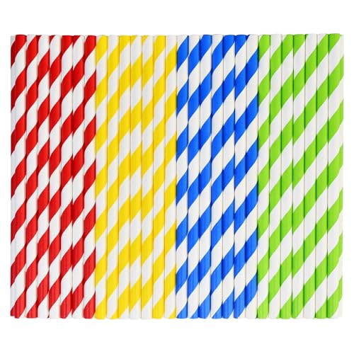 Pitillos de papel coloridos 7.75 pulg 200 unidades miniatura 5