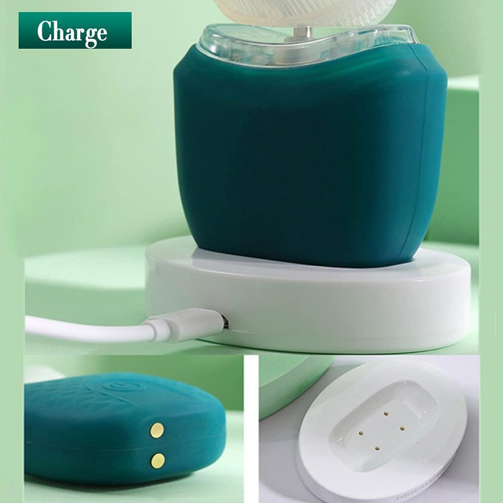 Cepillo de Dientes Ultrasónico Automático, Cepillos de Dientes Ultrasónicos de 360 ​​° Cepillo de Dientes Eléctrico y Kit de Blanqueamiento Dental, Cargar IPX7 a Prueba de Agua (Azul marino)