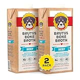 Brutus Bone Broth for Dogs | Beef 2-Pack (64 oz) Made in USA | Glucosamine & Chondroitin for Puppy Joints
