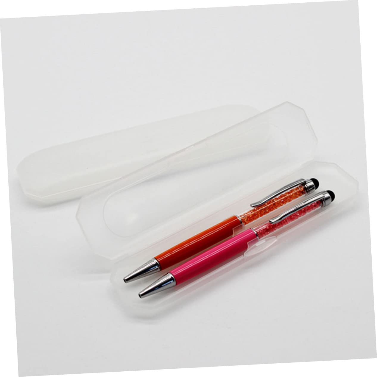 VILLCASE 40 Pièces étui à crayons transparent stylos perlés vitrine de stylo trousse à crayons vide plumier cosmetic organizer trousse transparente étuis à stylos stylo contenant pp