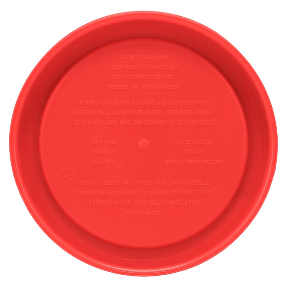 Pyrex 7202-PC (1-Cup) Red Replacement Lid (6-Pack) - Made in the USA image 5