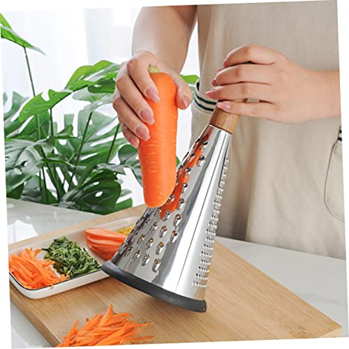 Rallador de Verduras Cónico de Acero Inoxidable con Mango de Madera miniatura 3