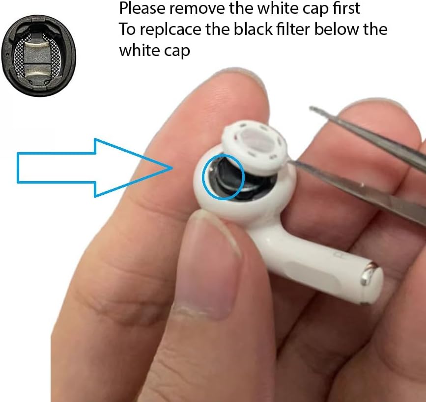 Miniatura 2 de Filtro de malla de red para auriculares Dustptoof con marco para Airpods Pro o Pro 2, piezas de repuesto para reparación de salida (para Airpods pro)