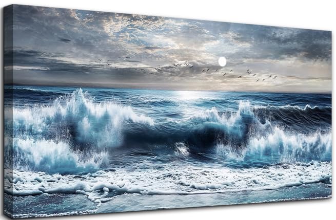 ERQINHUA Large Canvas Wall Art For Living Room Wall Decor For Office Bedroom Mural Wall Pictures Artwork Marine Landscape Painting Hotel Room Aesthetic Printed picture artworks Home Decor 30"x60"