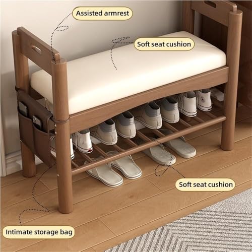 Banc à chaussures compact pour entrée étroite afin d'éviter le désordre