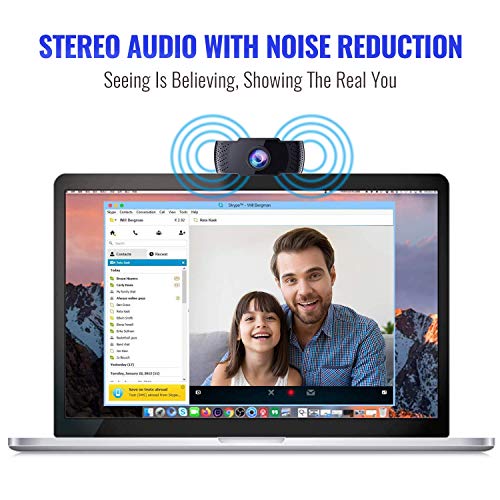 Webcam with Microphone - Full 1080P HD PC Webcam Portable Compatible with Most of Device & App, Plug and Play Webcam for Online Conferencing Gaming Live Streaming Laptop Desktop USB 2.0 Web Camera