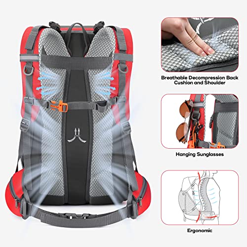Image of Maelstrom 40L Hiking Backpack, Lightweight Camping Daypack with Rain Cover | Water-Resistant Rip-Stop Nylon, Wet /Dry Separation, Multi-Pockets, Survival Whistle. Ideal For Men, Women, Travel, Trekking