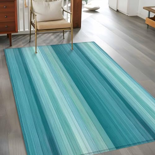Tapete rectangular 2.7 x 5 ft turquesa ombre miniatura 3