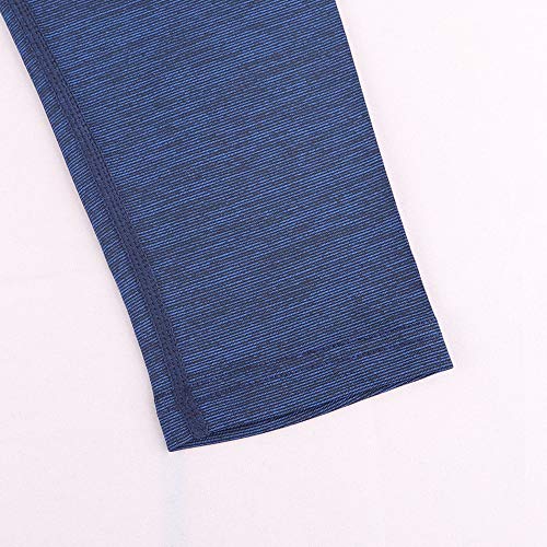 Men's Bodybuilding Long-Sleeve Hoodie Running Sweatshirts Dry Fit Performance Stretchy Polyester and Spandex Color Blue Size L - Image 6