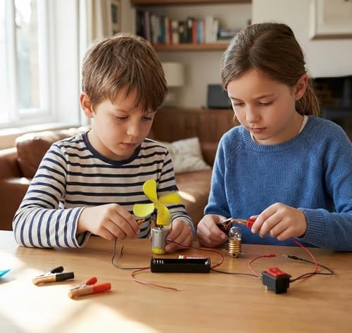 Image of CD Experiment Set Science Kit for Kids, STEM Kit, Electric Circuit Kit for Students with Motor Fan Toy, DIY Science Kit for Students | School Project Gift | Pack of 1