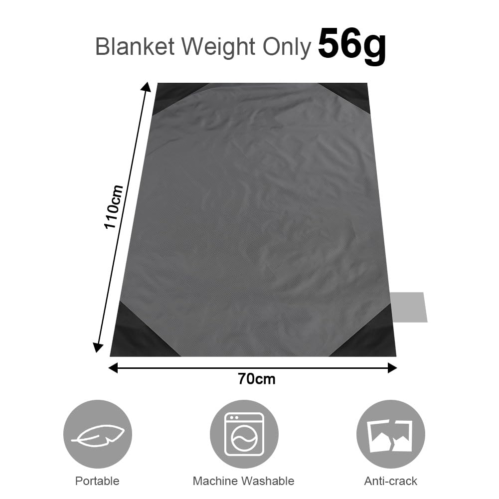 Ainiv Mini Coperta da Picnic Tascabile,70 x 110 cm, Ultraleggero Coperta da Spiaggia Portatile Tappetino da Picnic Pocket Portatile Tappetino da Spiaggia per Campeggio, Trekking, Montagna, Viaggi