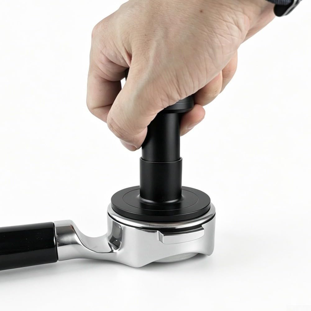 58mm E61 Portafilter Base plana de dos orejas Acero inoxidable para mango para barista uso doméstico duradero (blanco)