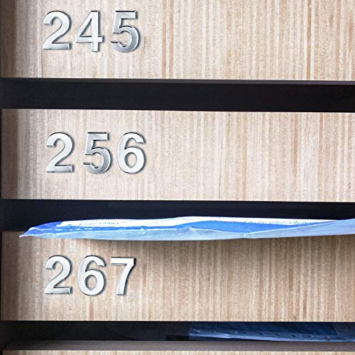 Image of 20 Pieces House Numbers Mailbox Numbers 0-9, 3D Door Address Numbers Self Adhesive Mailbox Numbers Sticker or House, Apartment, Office, Hotel Room, Mailbox Signs (Silver,3 Inch)
