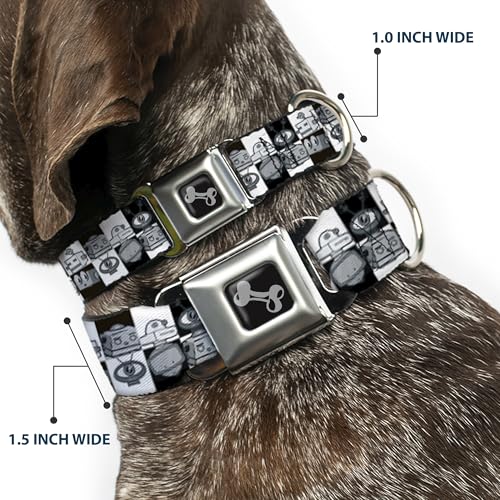 Collier de chien avec boucle os Buckle Down au design géométrique têtes de robot