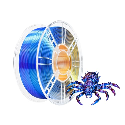 Image of iBOSS Silk PLA+ Red Bule Gold Filament 1.75mm, 1kg 3D Printer Filament, No Warp Enhanced Toughness, Dimensional Accuracy ±0.02mm Printing Filament, PLA Plus Filament for FDM 3D Printers