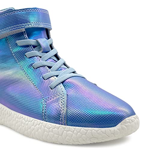 Image of KazarMax Unisex White Holographic Ankle Length Shoes - 10 Kids UK