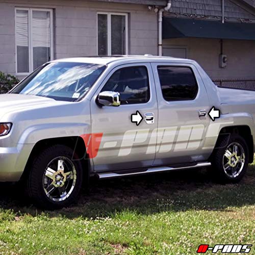 A-Pads Compatible With(Just Overlay Stick On, Not For Snap In Replacement) Chrome Door Handle Covers For Honda Ridgeline 2006-07 08 09 10 11 12 2013 #TOP2