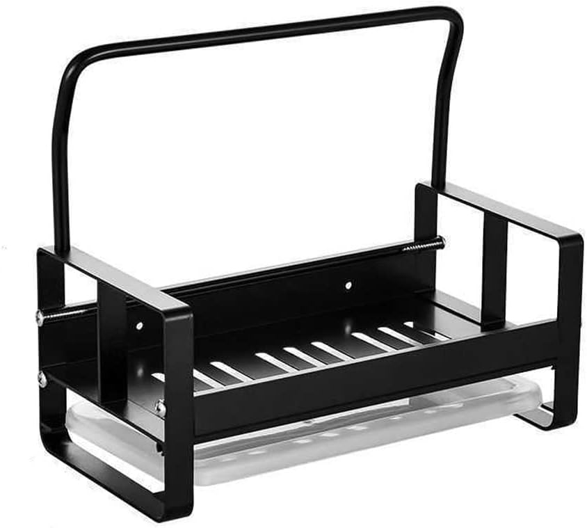 Household Rag Racks Kitchen Supplies Countertops Drain Racks Household Items Sponge Storage Racks (Color : Black Size : Small) (Black Large)