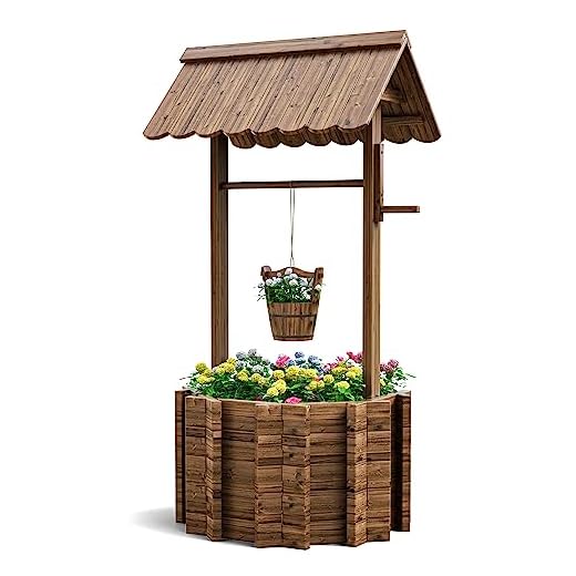 27 Creative Landscaping Ideas to Transform Your Outdoor Space 2 UDPATIO Wishing Wells for Outside, Wooden Wishing Well Planter for Yard, Upgrade Wishing Well with 4 Reinforced Rod & Hanging Bucket for Garden Patio Lawn Backyard Home Decor