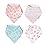 Copper Pearl 4 Pack Soft Cotton Baby Bibs for Drooling and Teething, Absorbent Drool Bibs for Baby Girl and Boy, Adjustable to Fit Newborns to Toddlers, Tons of Styles (Cheery)