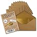 Produktbild 50 Stück Gold gefütterte Vintage-Umschläge DIN Lang 110 x 220 mm Kraft-Papier braun Recycling Nassklebung - UmWelt by GUSTAV NEUSER