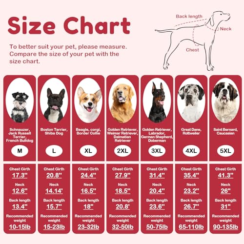 Pull pour chien de grande taille tricoté rouge en taille L - 4