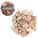 50pcs Heart Wooden Slices with 50 Iron Set for Birthday Reminder Hanging Wooden Plaque Board DIY Calendar Accessories Home Decoration (Wood Grain)
